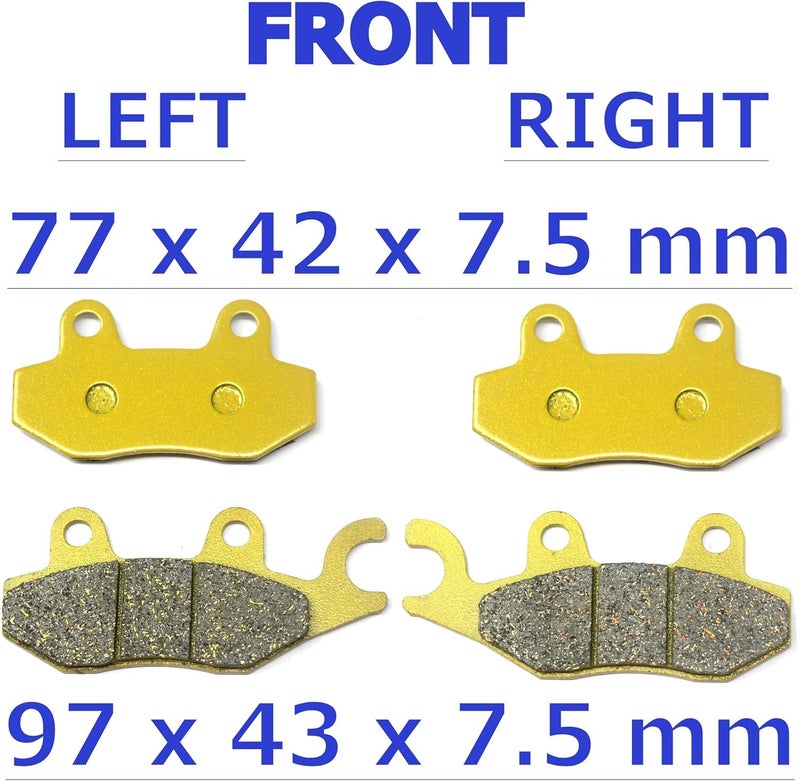 Master Chen Front Rear Brake Pads Brakes for Yamaha Rhino 660 YXR 660 2004 2005 2006 2007 / Raptor 700 YFM700 R 2006 2007 2008 2009 2010 2011 2012 / Rhino 450 YXR450 2006 2007 2008 2009 MC0004 - Image 4